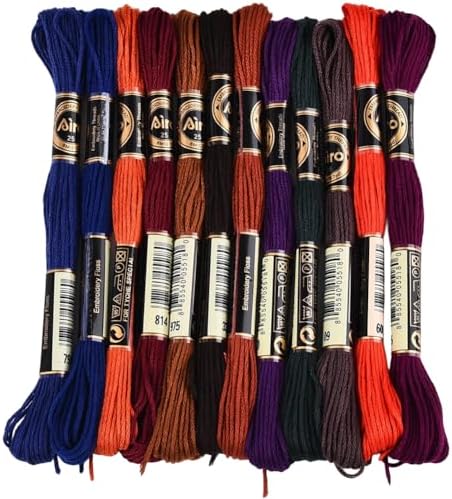 12 Skeins 6 Strands Hand Variegated Embroidery Floss Gradient Cross Stitch Thread Polyester Friendship Bracelet String Yarn Bracelets Threads Bulk for Sewing Knitting Craft Crochet Stitching by CABODYALS