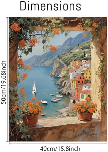 pchmcu Landscape Paint by Numbers Kits for Adults,Seaside Paint by Number for Adults Beginner, Paint by Numbers Kits on Canvas Without Frame for Home Wall Decor 16x20inch - Image 5