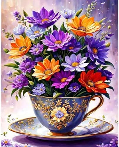 Arttoplus Flowers Paint by Numbers Kit for Adults Beginner 16x20 inch by Arttoplus