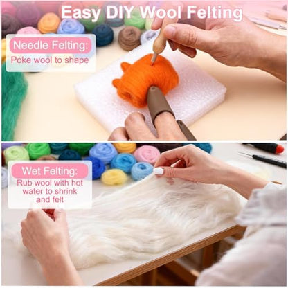 Ainiv 36 Pcs Needle Felting Wool, 36 Colors Wool Roving, 3g/Pack - Image 3