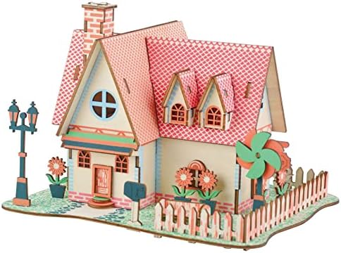 Log Cabin 3D Wooden House Puzzle,DIY Mini Building Model Kit，018 by Unknown