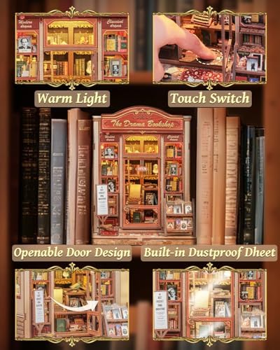 CUTEBEE Book Nook Kit, DIY Miniature House Kit for Adults, Bookshop Booknook - Image 3
