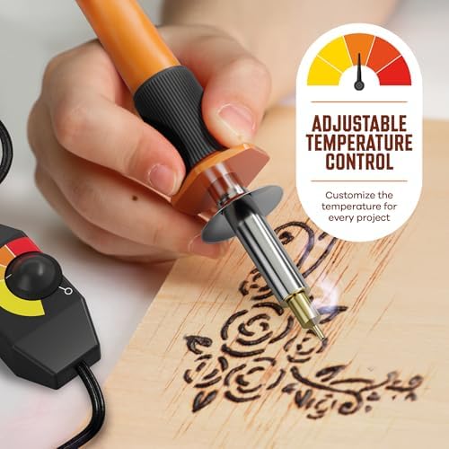 Craft Culture Wood Burning Tool Pen - Craft Burning Tools for Adults & Teens - Wood Burner Kit, Engraver, Carver, Pyrography, Woodburning - Includes 9 Premium Tips - Adjustable Temperature Control - Image 4