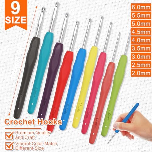 XSEINO Crochet Kit with Crochet Hooks Yarn Set - Premium Bundle Includes 40 Colors Crochet Yarn Balls, Crochet Kit, Accessories Kit, Crochet Bag and Lot More - Starter Pack for Beginners - Image 3