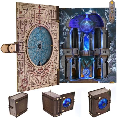 MiniCity DIY Book Nook Kit, 3D Wooden Bookend Bookshelf Insert Decor with LED Light, 278 Pcs Craft Kit for Teens & Adults (Circle of Magic) by MiniCity