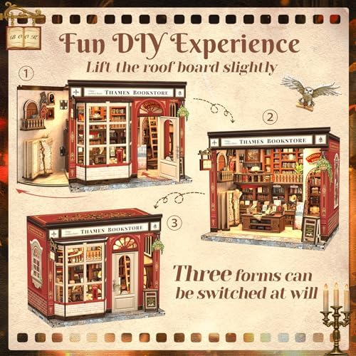 CUTEFUN DIY Book Nook Kit, 3D Puzzle Creative British Library Bookend - Image 4