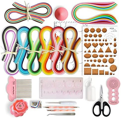 JUYA Paper Quilling Kit 960 Strips with 14 Tools, Pink Set, 3mm by JUYACrafts