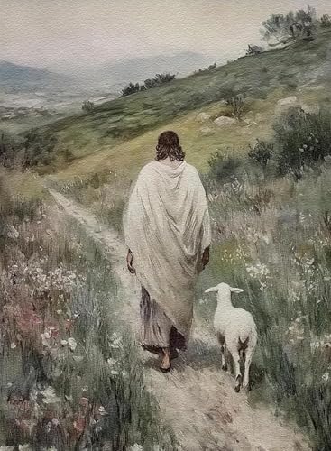 Jesus and Lamb Paint by Numbers Kit for Adults Beginner (Without Frame) by YOLENIX