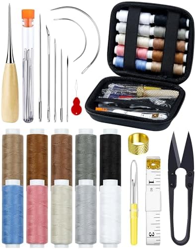 Upholstery Repair Sewing Kit, Heavy Duty Sewing Kit with Sewing Awl, 47PCS by PLANTIONAL