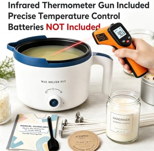KQU Electric Wax Melting Pot with Non-Touch Thermometer(Without Battery) - Image 5