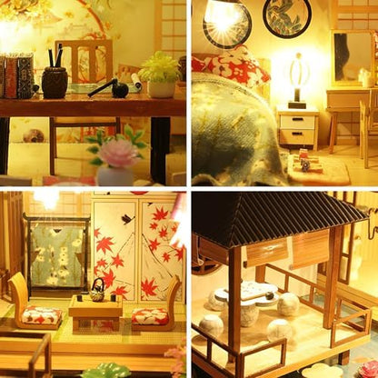 Miniature House Kit for Adult,Mini House Building Kit, DIY Miniature Kit for Adults, Wooden Mini Dollhouse Kit for Birthday Christmas，Retro Courtyard - Image 4