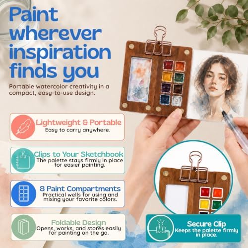 KEAXY - Travel Watercolor Set - Mini Paint Set - Portable Watercolor Kit - Image 2