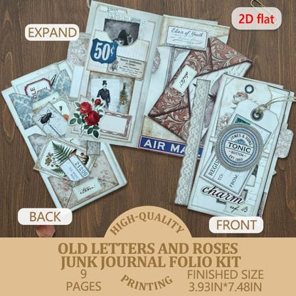 XINPOCUT Trifold Folio Mini Project,Folio Booklet Craft Kit, Junk Journal Kit, Scrapbooking Supplies, Journaling Decor, Mini Folio Writer Folder Project, Arts & Crafts Gifts - Image 2