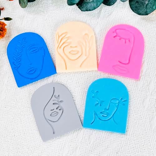 Polymer Clay Cutters Line Face Set – 6PCS Abstract Portrait Clay Cutters for Polymer Clay Jewelry, Clay Earring Cutters with Arch Shape and Face Texture Molds, Clay Tools for Artistic Earrings - Image 5