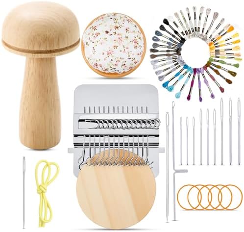 Jexine Speedweve Mini Darning Loom 14 Hooks Darning Mushroom for Socks Kit by Jexine