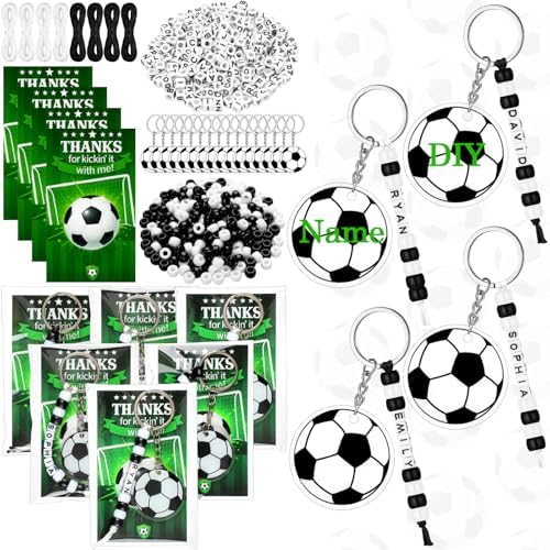 Suncalla 984 Pcs 24 Set Soccer Bead Keychain Making Kit DIY Sports Crafts by Unknown