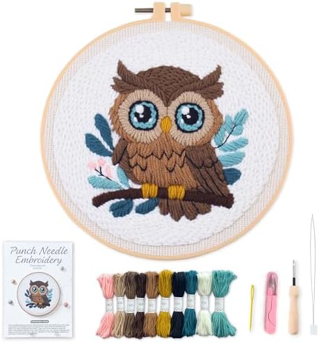 Myfelicity Adorable Owl Punch Needle Kit – Beginner-Friendly DIY Craft Set with Wool, Needle, Pattern, and Tools – Fun Felted Animal Project for Creative Hobbyists by Myfelicityembroiderykit