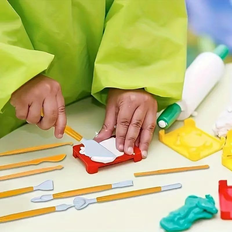 22Pcs Clay Modeling Tool Set, Dual-Ended Plastic Clay Sculpting Tools with Yellow Handles, Multi-Shape Polymer Clay Carving Knives for Pottery, Ceramic & DIY Crafts - Image 6