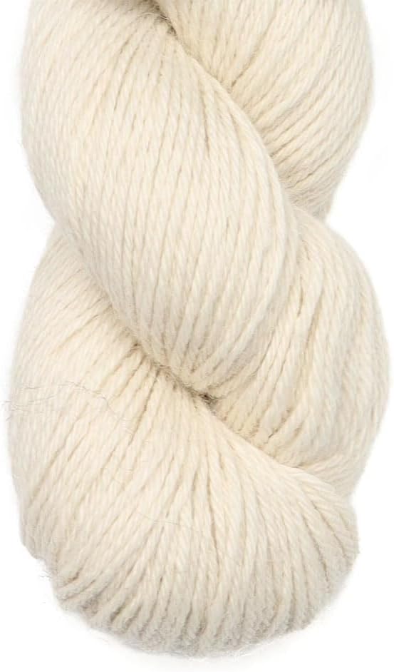 100% Baby Alpaca Yarn Wool Bare Yarn Wool Undyed 2 Hank Set (200 Grams) DK Weight - Made in Peru - Heavenly Soft and Perfect for Knitting and Crocheting (Ivory, DK Hank Undyed)