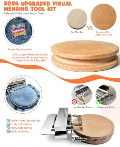 2026 Upgrad Visible Mending Kit, KnitPatch Darning Loom Kit for Beginners - Image 5