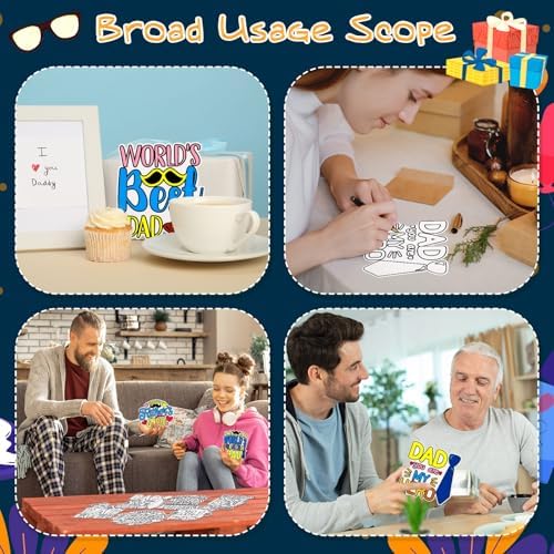Moinchore 48 PCS Father's Day DIY Coloring Craft Kit, Color Your Own Cards and Decorations, Happy Father's Day Party Favors, Holiday Activity Supplies, Gifts for Best Dad - Image 5