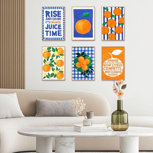 6 Pack Paint by Numbers Kit for Adults, Orange Number Painting, 8x12 Inch - Image 2