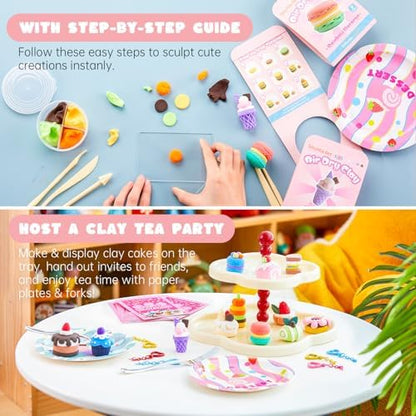 Shuttle Art Air Dry Clay for Kids - Cake Time, 52 PCS Modeling Clay Kit with Sculpting Tools and Tutorials, Safe & Non-Sticky, Craft Gifts for Boys & Girls - Image 6