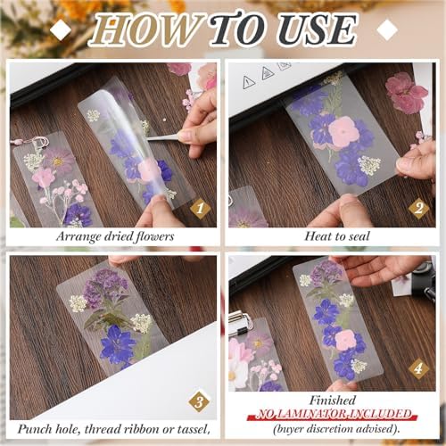 Fuyoooo 376 Pcs Pressed Flower Bookmark Kit,Boho Color,2 x 6 Inch - Image 4