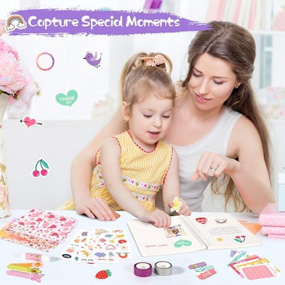 DIY Journal Kit for Girls, 7 8 9 10 Year Old Girl Birthday Gifts, Ideal Gift for Tween and Teen Girls 7-14, 74PCS Journaling Art Crafts Kit, Creativity Scrapbook Diary Supplies & Stationery Set - Image 5
