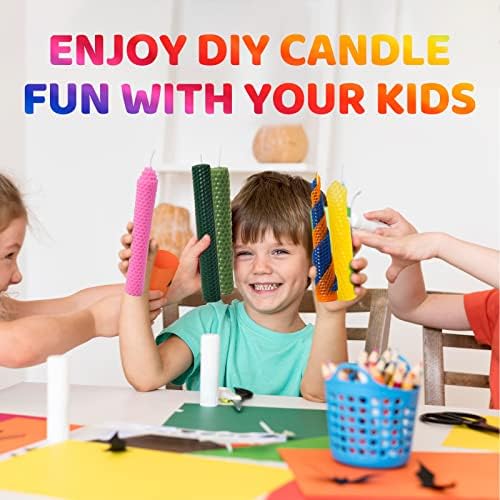 24 Pack 10x8 Inch Beeswax Sheets - Candle Making Kit Supplies for Christmas - DIY Crafts Gift for Kids, Beginners, Experts Alike - Honeycomb Sheet Included - Image 4