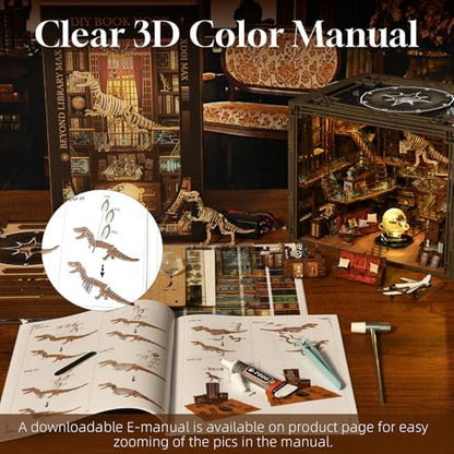 MiniCity Beyond Library Book Nook Kit, Wooden Miniature House with LED - Image 6
