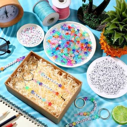 Landical 564 Pcs Back to School Star Keychain Making Kit Name Bead Craft - Image 2