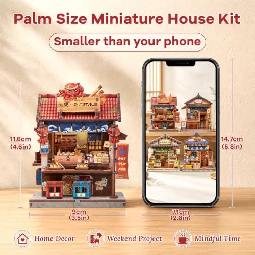 DIY Miniature Dollhouse Kit for Beginners, Mini House Book Nook Kit for Teens, 3D Wooden Puzzle, Japanese Booknook Bookshelf Desktop Home Decor, Tiny Crafts Gift for Adults&Teens, 146 Pieces - Image 2