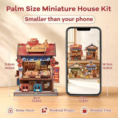 DIY Miniature Dollhouse Kit for Beginners, Mini House Book Nook Kit for Teens, 3D Wooden Puzzle, Japanese Booknook Bookshelf Desktop Home Decor, Tiny Crafts Gift for Adults&Teens, 146 Pieces - Image 2