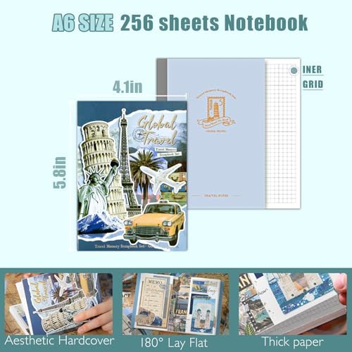 Travel Scrapbooking Supplies Kit, A6 Notebook, Vintage Junk Journaling Kit - Image 4