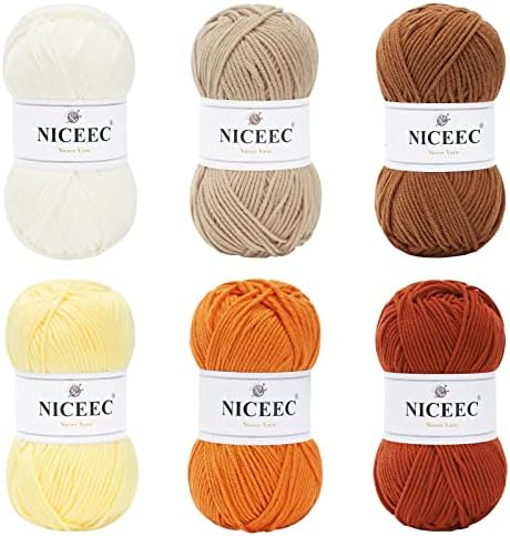 NICEEC 300g Soft Assorted Colors Yarn 100% Acrylic 870yds -Series 8 by NICEEC