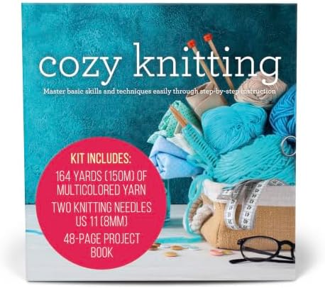 Cozy Knitting: Master basic skills and techniques easily through step-by-step instruction - Kit includes: 164 Yards (150m) of Multicolored Yarn, Two Knitting Needles US 11(8mm), 48-page Project Book - Image 2