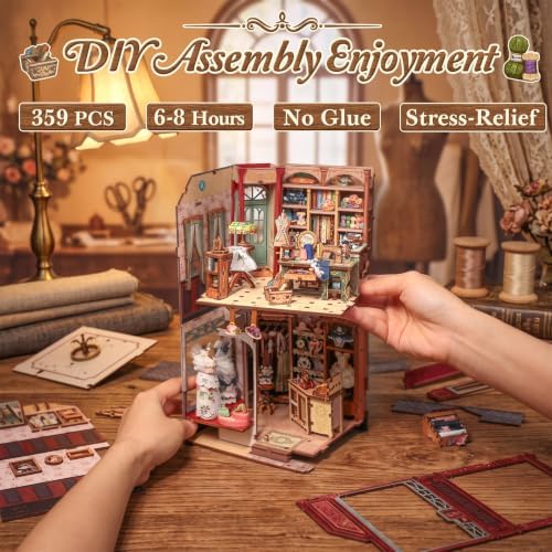 Fsolis Book Nook Kit - DIY Miniature House Kit for Adults - Image 4