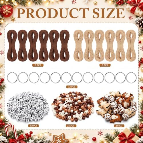 Landical 564 Pcs DIY Highland Cow Bead Keychain Kit Name Keychain Craft - Image 2