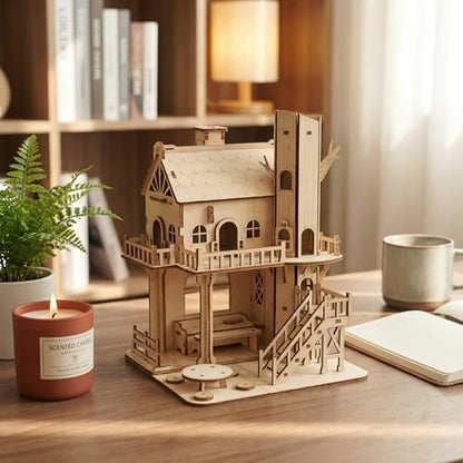 DIY 3D Wooden Puzzle House Kit, Wood Architectural Puzzle, Realistic House Building Model, Creative Home Decor, Ideal Gifts for Adults, Birthdays, Christmas & Special Occasions - Image 3
