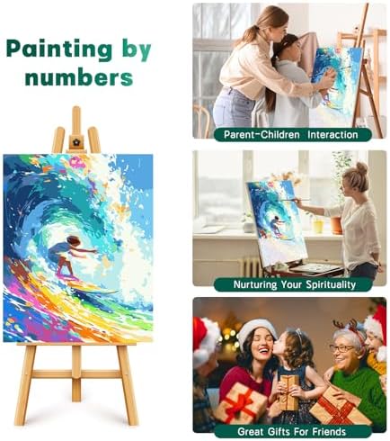 Possoco Paint by Numbers Kit for Adults Beginner & Kids Age 8-12, Colorful Easy Adult Paint by Number Kits on Canvas, DIY Acrylic Watercolor Oil Painting by Number for Teens for Home Decor 16x20 Inch - Image 6