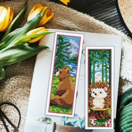 ORIGACH 6 Set Forest Animals Cross Stitch Bookmark Kit for Beginner - Image 5