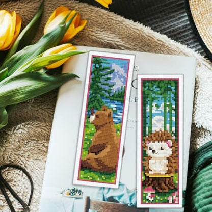 ORIGACH 6 Set Forest Animals Cross Stitch Bookmark Kit for Beginner - Image 5
