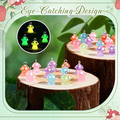 Jetec 50 Pieces DIY Mushroom Resin Charm Pendant Jewelry Finding Charm DIY Decor Making Resin for Women Bracelet Necklace Earrings Keychain Craft - Image 3