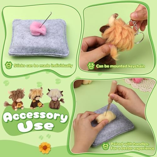 Yizzvb Needle Felting Kit, Wool Needle Felt Beginner Kits Felting Supplies - Image 4