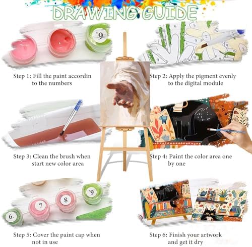 Jesus Paint by Numbers Kit for Adults Framed Canvas, Frameworkless - Image 6