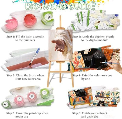 Jesus Paint by Numbers Kit for Adults Framed Canvas, Frameworkless - Image 6