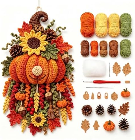 DIY Seasonal 3D Crochet Door Hanger Kit Collection, Halloween Handmade by Unknown