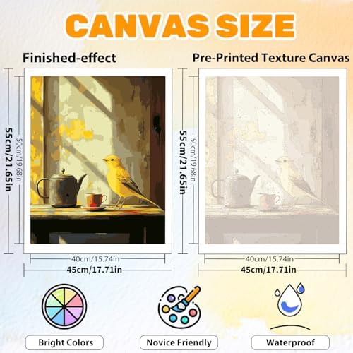 CRZMODE Bird Paint by Numbers Kit for Adults, Bird Paint by Numbers for Adults, Acrylic Painting Crafts for Home Decor Gift (16x20inch) - Image 2
