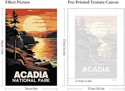 6 Pack Paint by Numbers Kit for Adults Beginner National Park, 8x12 Inch - Image 3